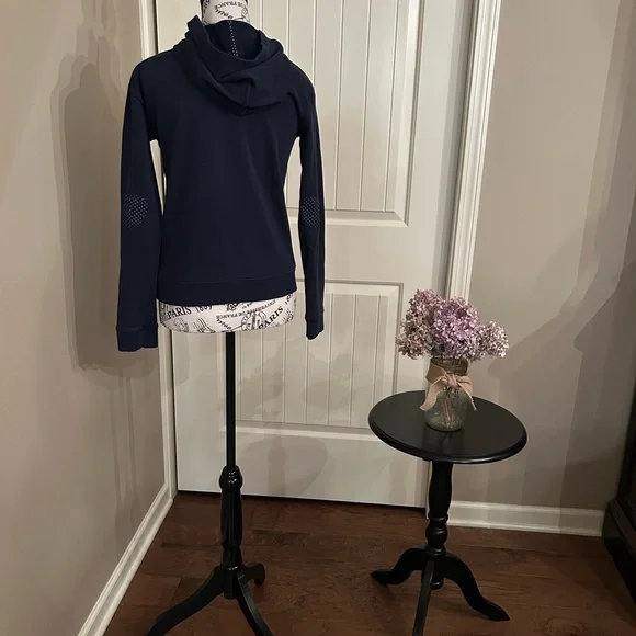 Crew cuts Navy Blue Hoodie with patch sleeves - Picture 2 of 8